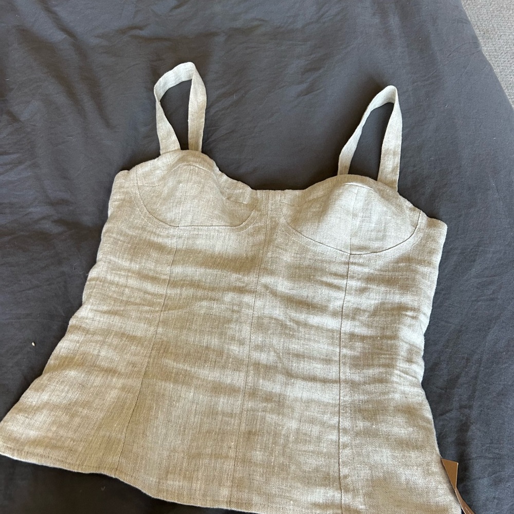 Reformation Cream Camisole Fitted Bustier Top